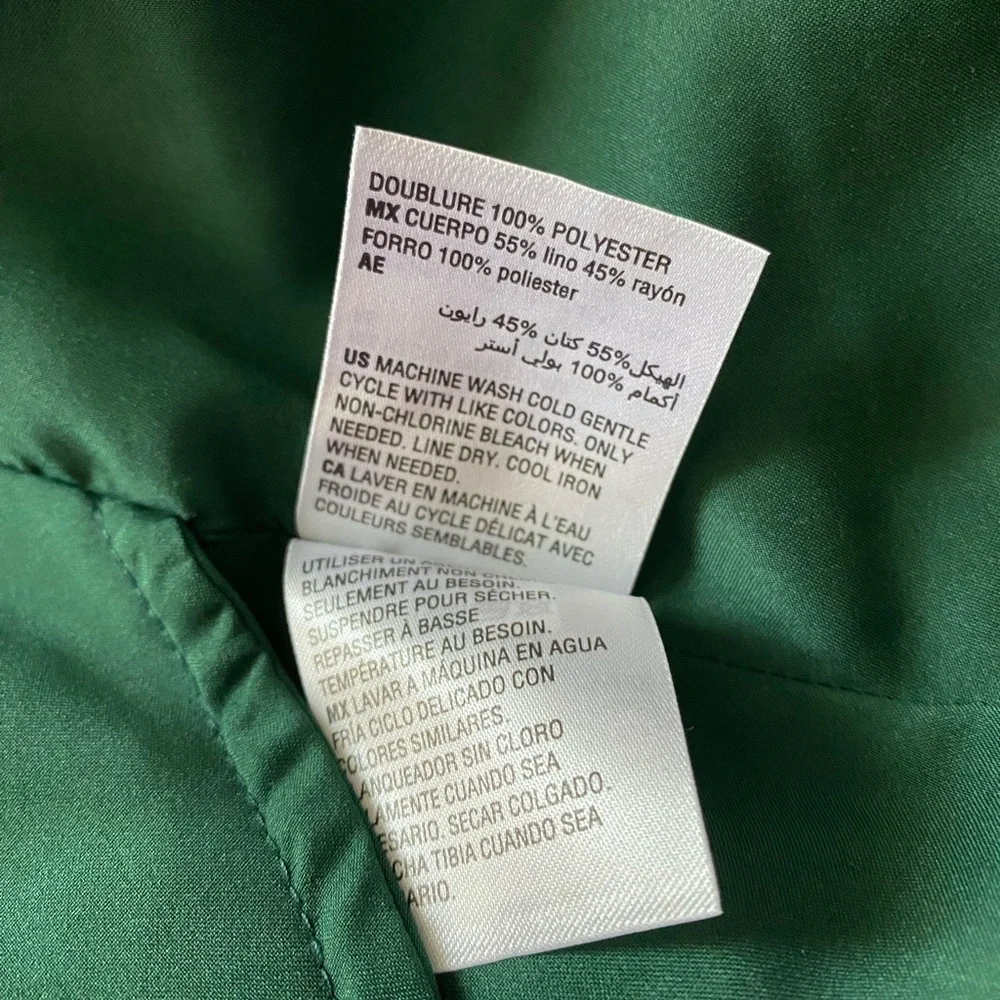 Alfani Women Green Ruffled Tiered Sleeveless Linen-Blend Maxi Dress Size Large - Picture 8 of 8